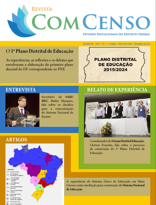 					Visualizar v. 1 n. 1 (2014): Revista Com Censo: Estudos Educacionais do Distrito Federal (RCC#1)
				